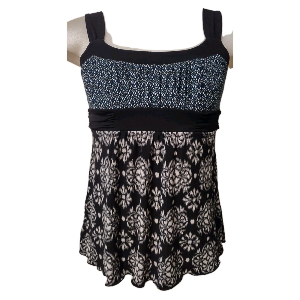 Speeckles Blouse Women's Large Fairy Core Wide Straps‎ Scalloped Bottom Stretch